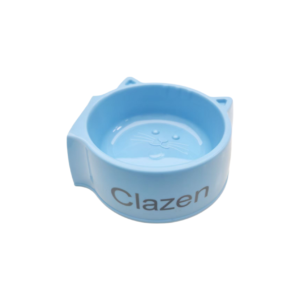 Clazen Plastic Cat Food Bowl, Shallow Round Pet Feeding Bowl, Lightweight Easy Clean Pet Bowl for Kitten Small Cat Puppy Dry Wet Food Wate
